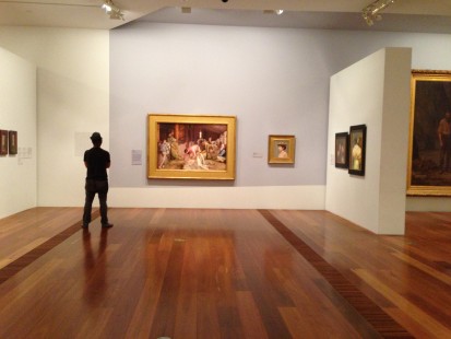 Tom Roberts' classic 'Shearing the Rams' at the National Gallery of Victoria, Federation Square
